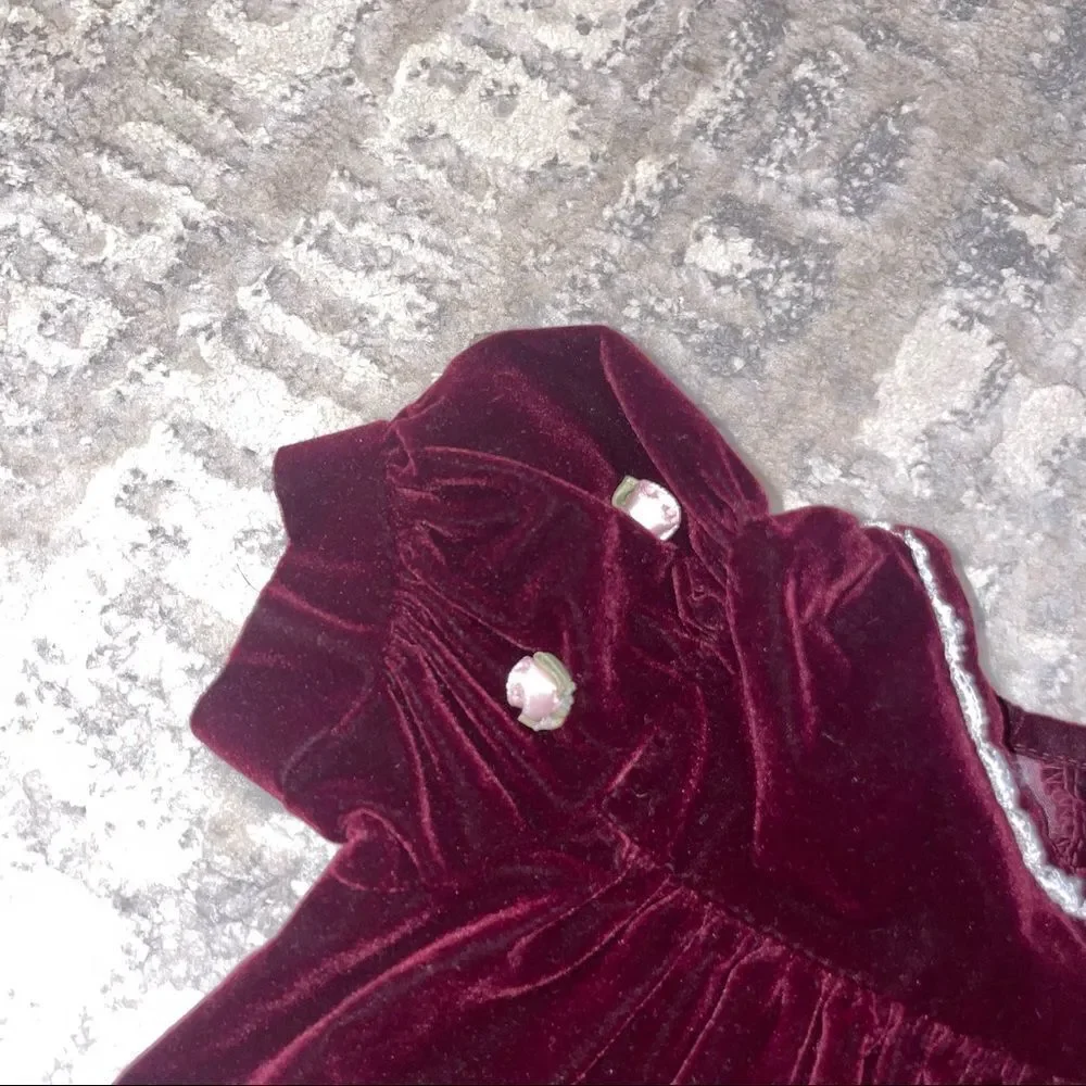 🏷️ 5 for $25 - VINTAGE Oshkosh Velour Baby Dress